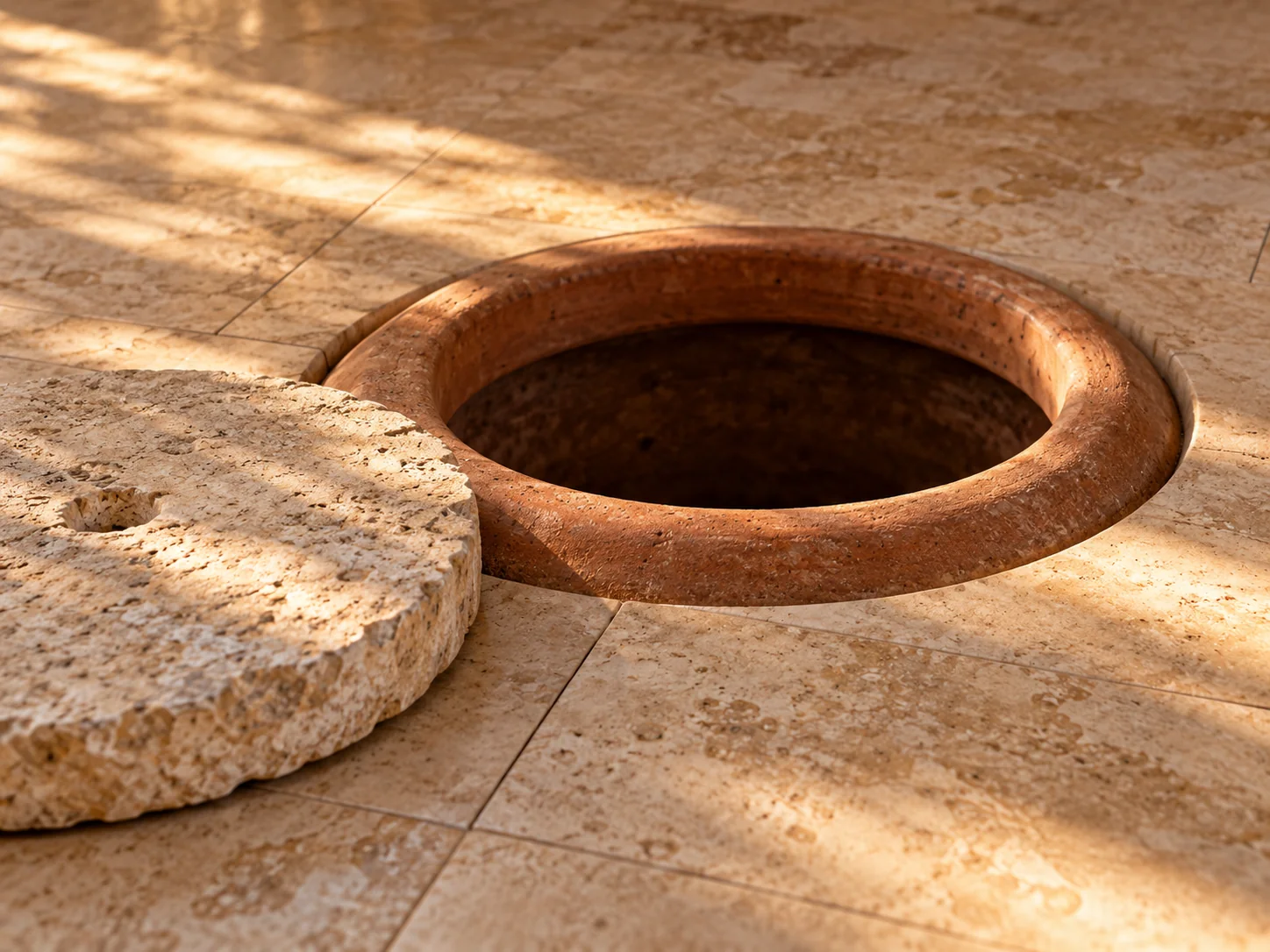 The tactile clay and stone of a qvevri cellar